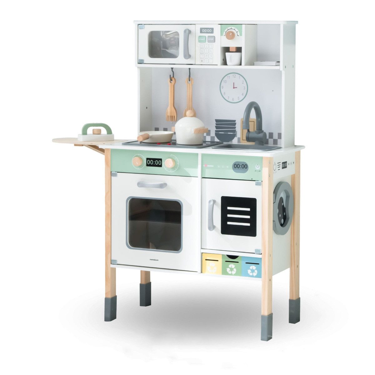 Mamabrum Kinder-Küchenset Kinderküche mit Waschmaschine, Spülmaschine & Tafel – höhenverstellbar