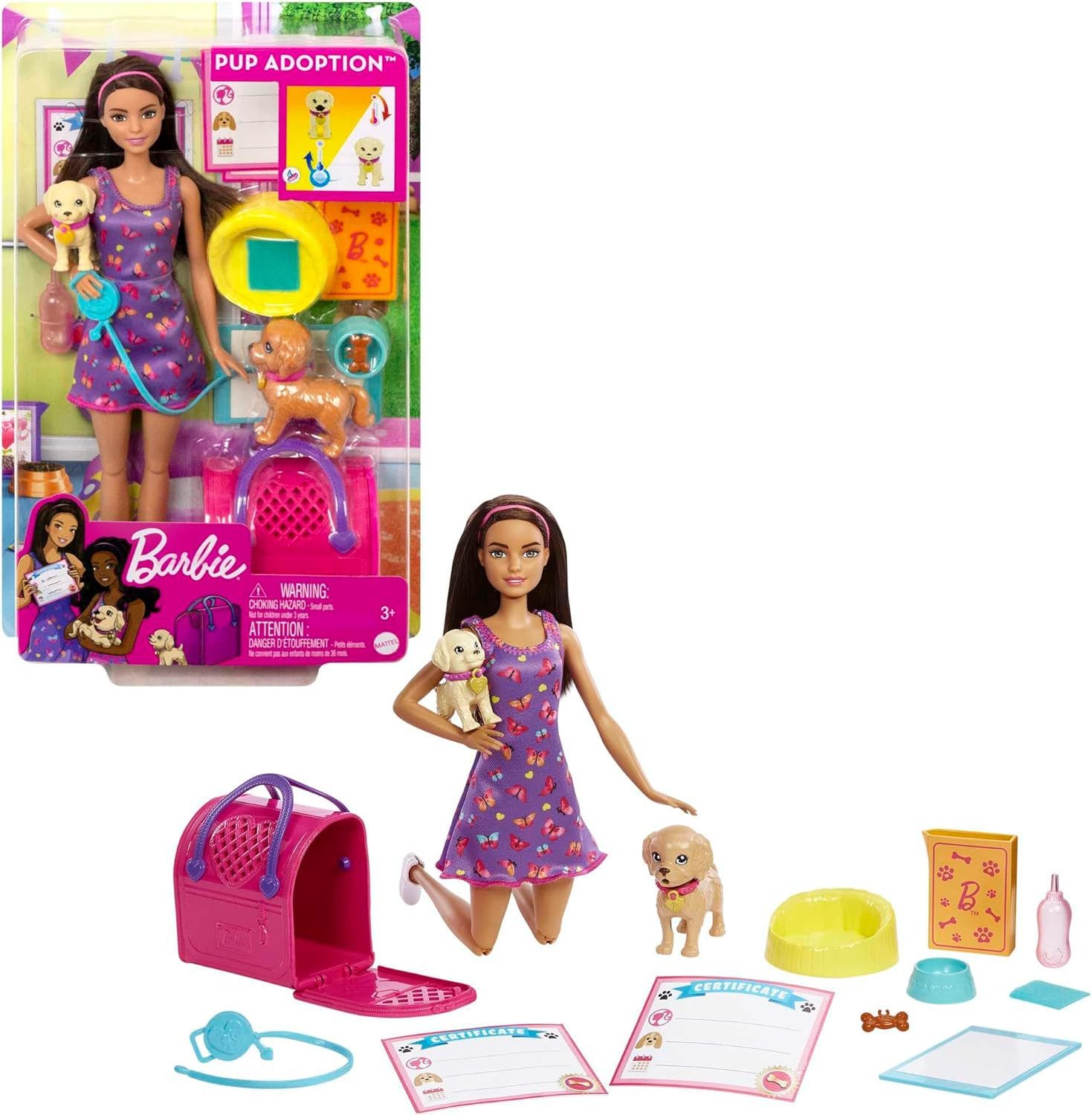 Barbie Anziehpuppe Barbie Welpenadoption Puppe 2 Welpen Farbwechseleffekt T günstig online kaufen