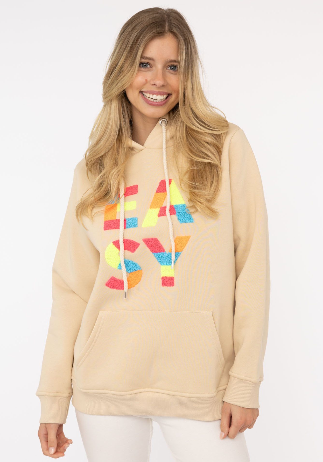 Zwillingsherz Hoodie "EASY" mit buntem Easy günstig online kaufen