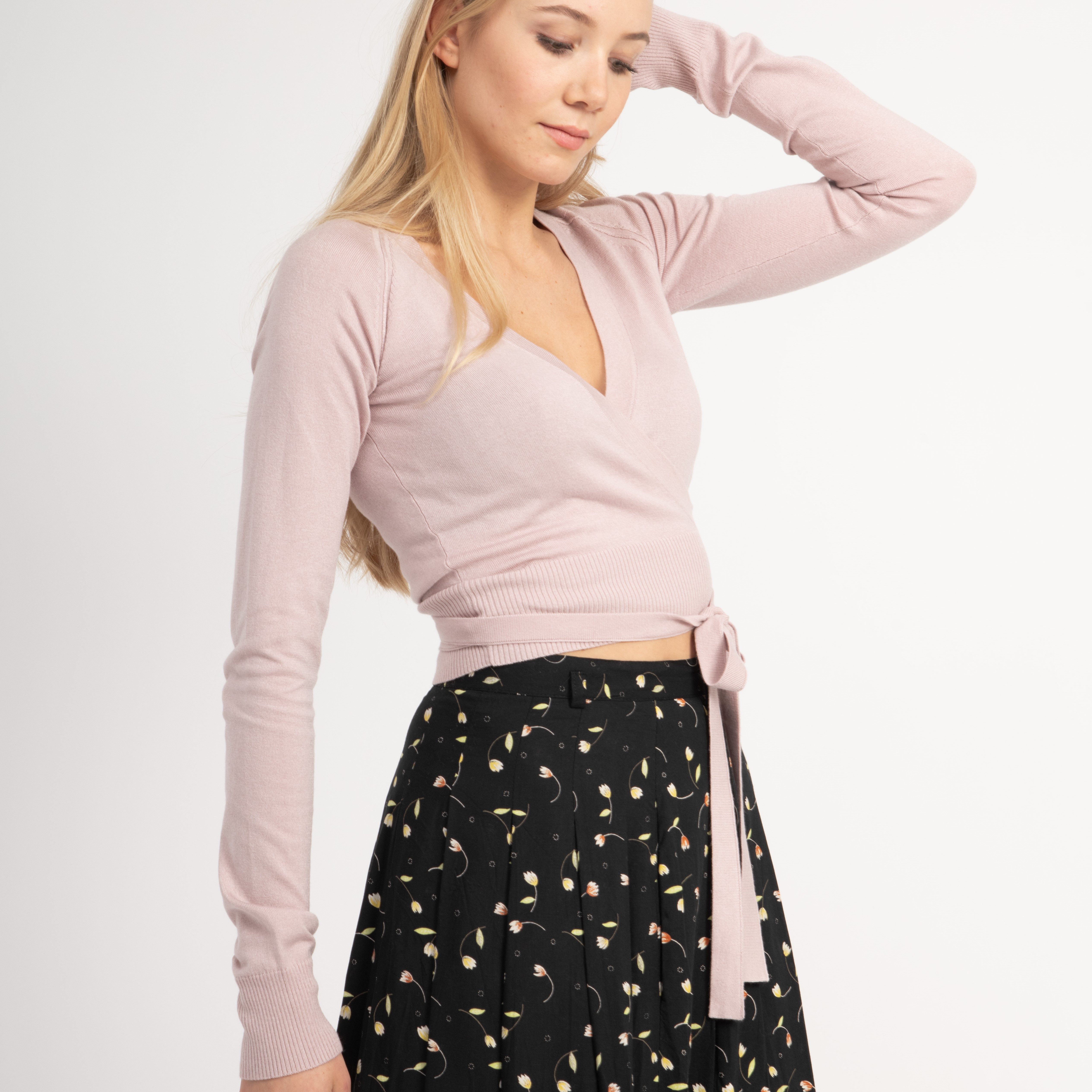 maracujaaa Wickelpullover Grace Wickelpullover Damen Wickeloptik, figurbetonter Schnitt, elastisches Material, weich