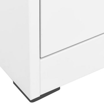 furnicato Aktenschrank Weiß 46x62x133 cm Stahl