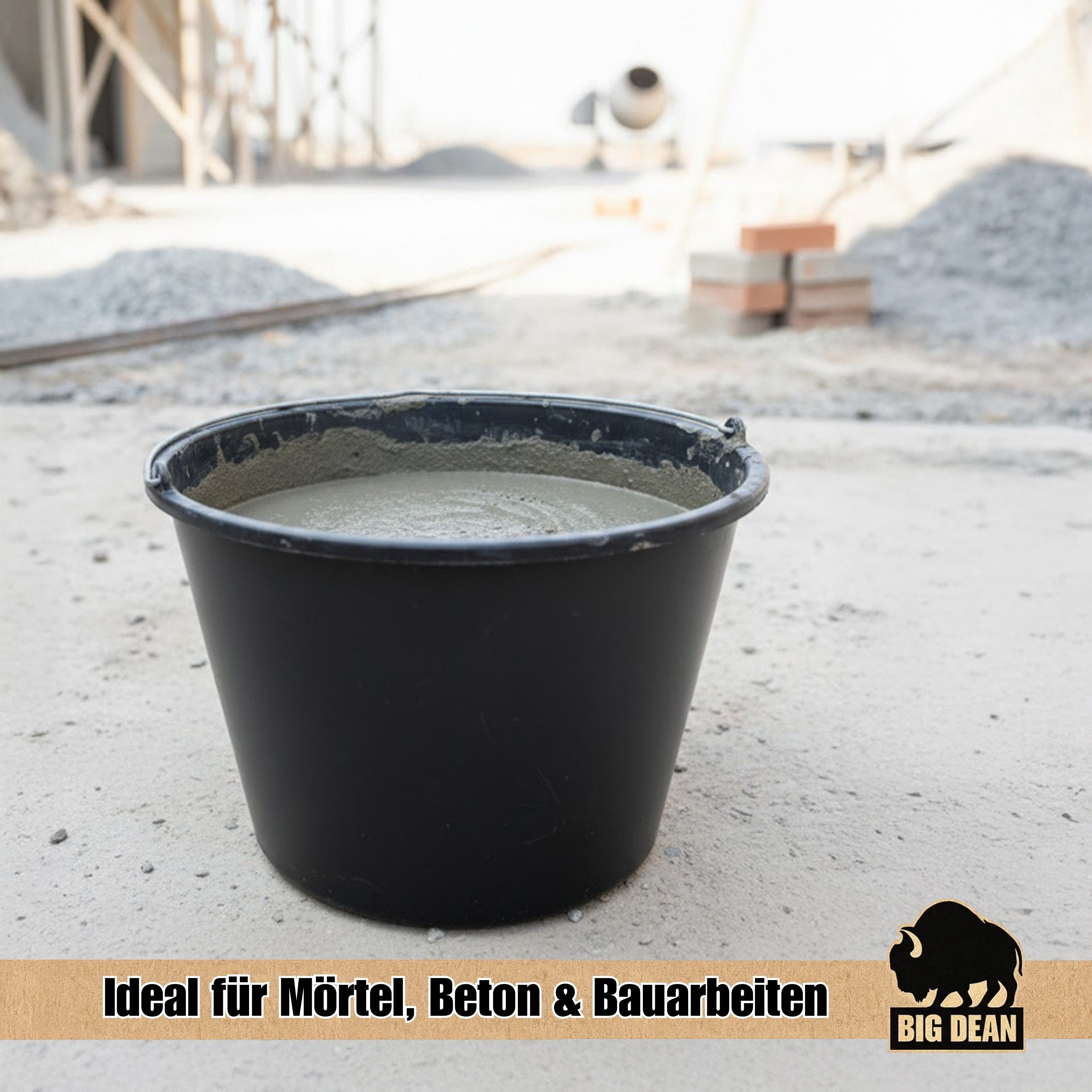 BigDean Baueimer 20L – robuster Maurereimer mit Messskala, (Stück, 10-tlg., Baueimer), UV-beständig, frostfest und baustellentauglich