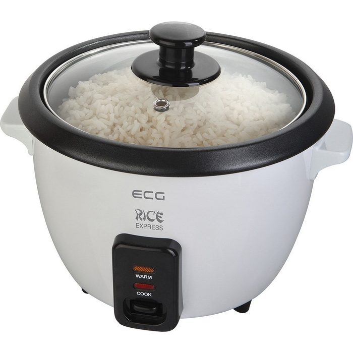 ECG Reiskocher RZ 11 400 W Für die Zubereitung von allen Reissorten Herausnehmbarer Kochbehälter mit antihaftbeschichteter Oberfläche