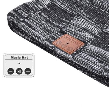 Bedee Strickmütze Bluetooth Mütze Geschenke Weihnachten Mütze mit Bluetooth Kopfhörer (Strickmützen für Herren, 1-St., Geschenke für Männer) für Männer Musik Strickmütze Nützliche Geschenke für Angler