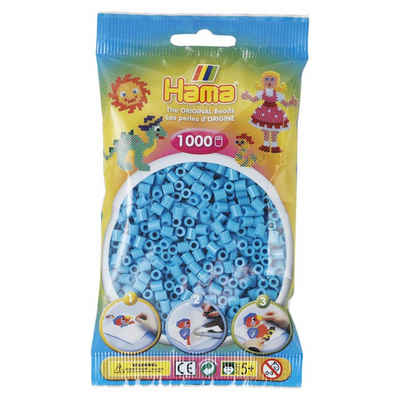 Hama Perlen Bügelperlen Hama Beutel mit 1000 Midi-Bügelperlen azurblau