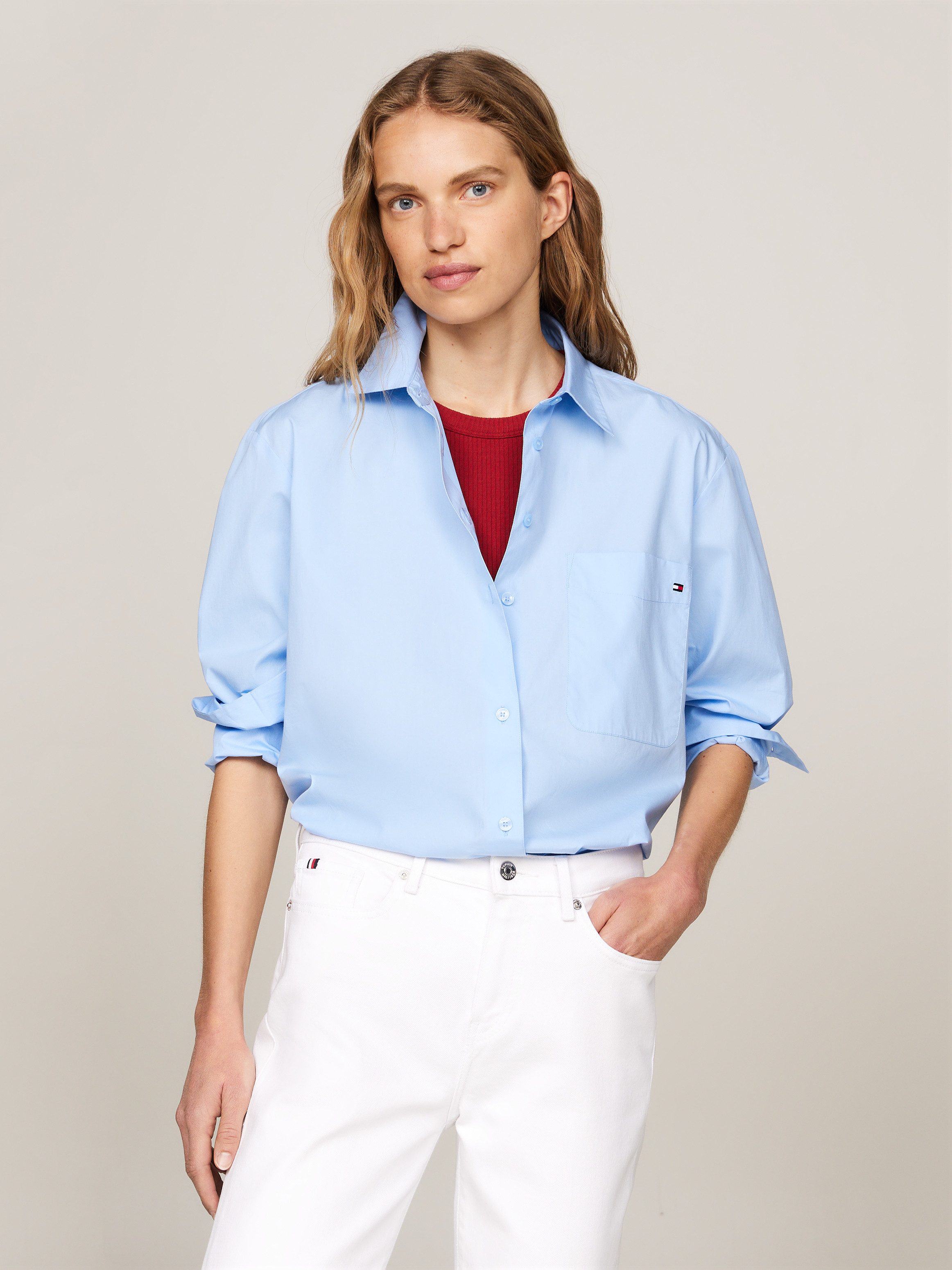 Tommy Hilfiger Hemdbluse SOLID COTTON EASY günstig online kaufen