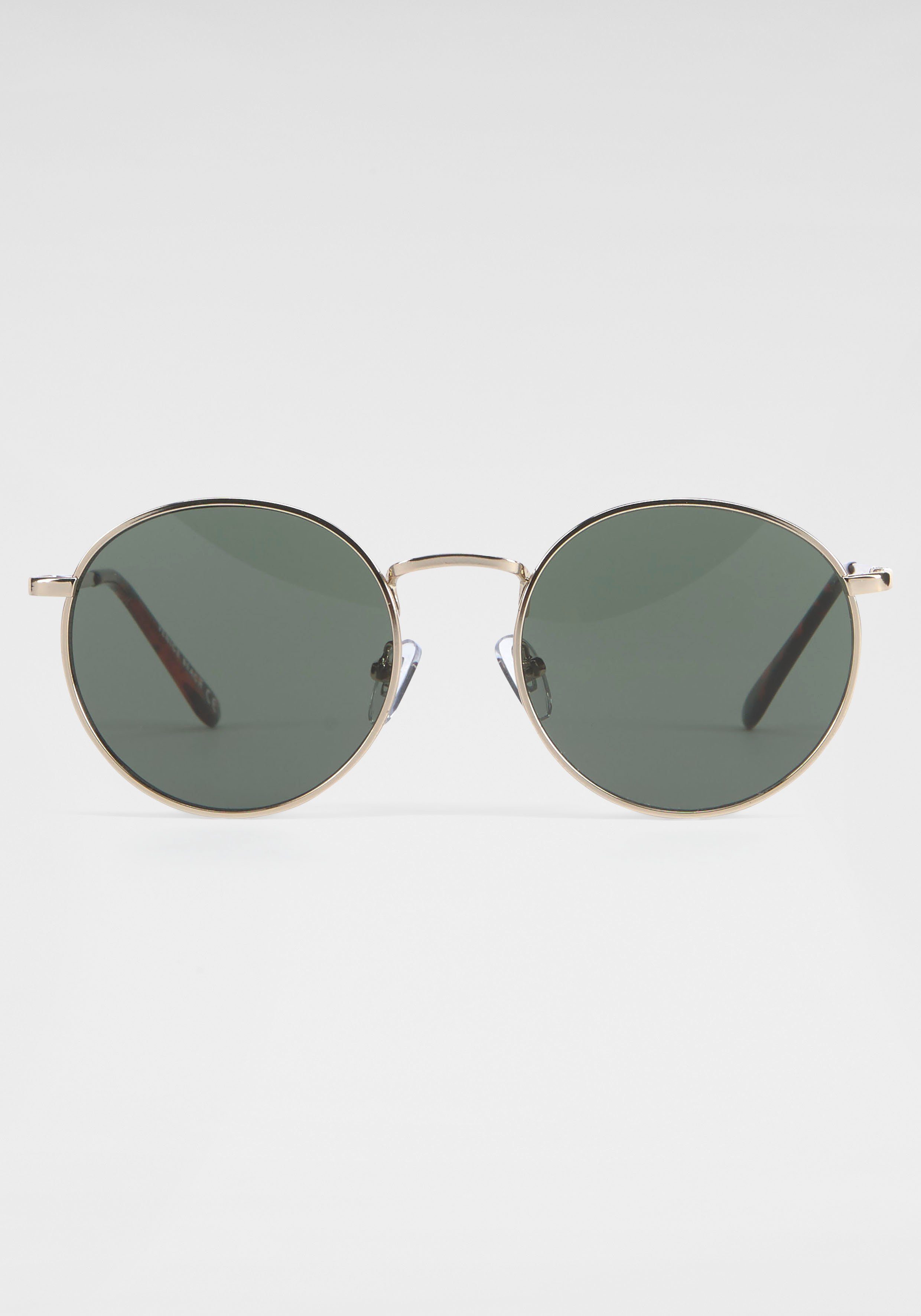 Venice Beach Retrosonnenbrille Mit goldfarben-grün Federbügel