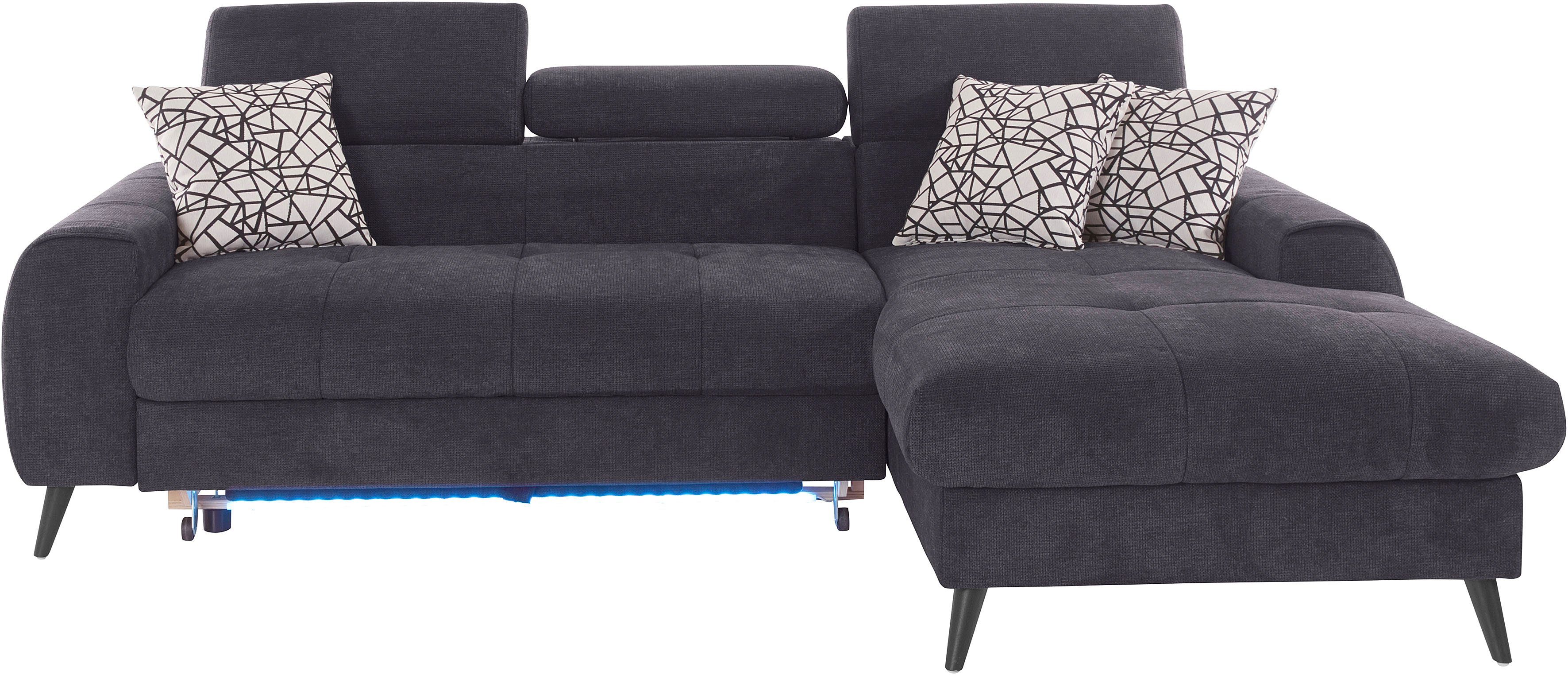 COTTA Ecksofa "Mia L-Form mit 3 Zierkissen", wahlweise mit Bettfunktion, Be günstig online kaufen