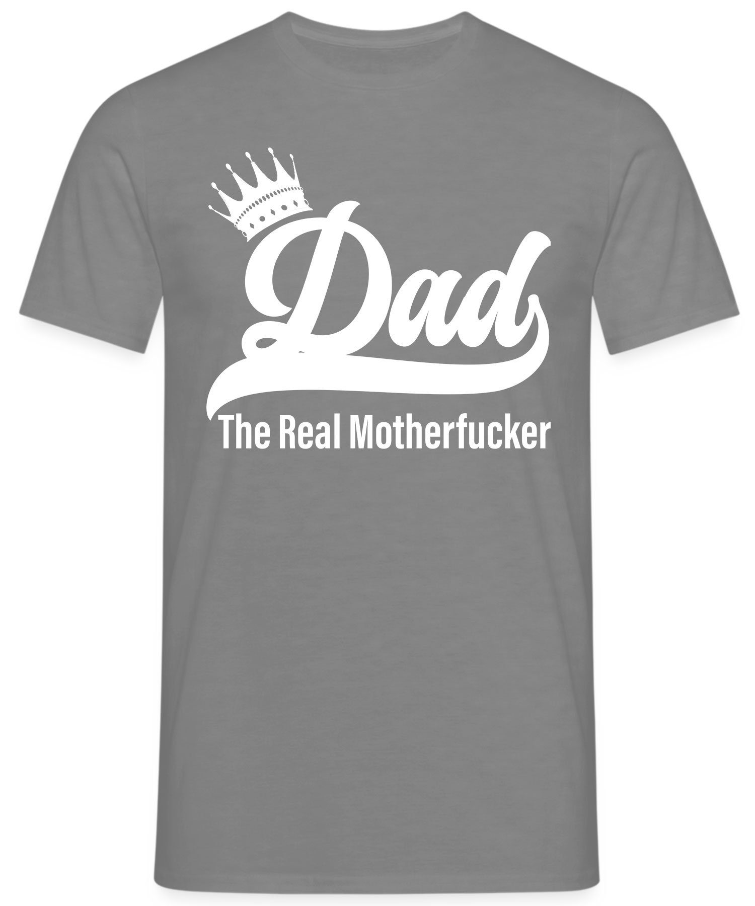 Quattro Formatee Kurzarmshirt Dad The Motherfucker (1-tlg) Heather - Vatertag Grau Papa Herren Vater T-Shirt Real