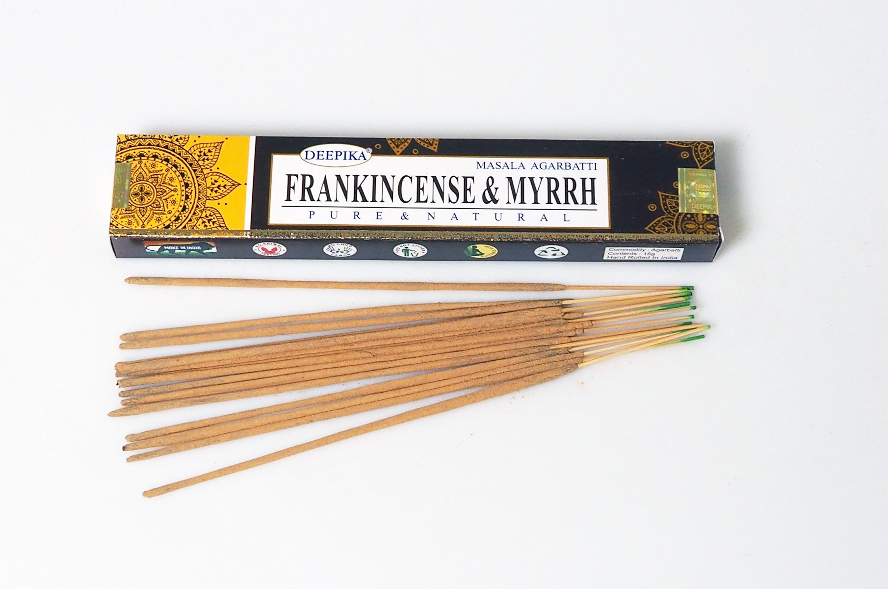 Hathi Räucherstäbchen Weihrauch und Myrre Räucherstäbchen 15 g Pure & Natural Masala