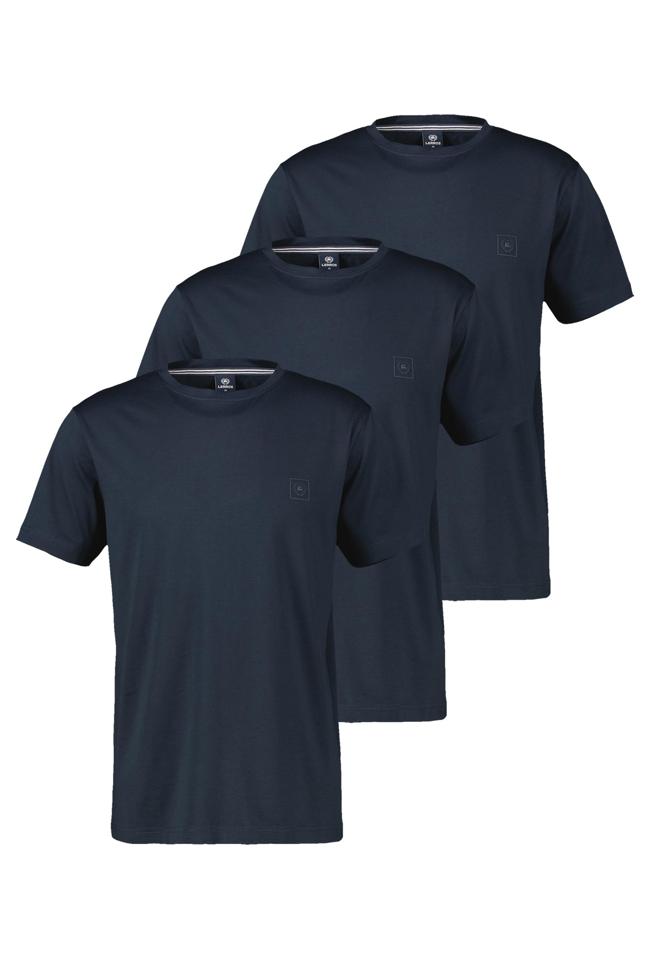 LERROS T-Shirt 3er Pack Basic (Spar-Set, 3-tlg) T-Shirt - Baumwolle - Atmungsaktiv - Pima Cotton extra weich