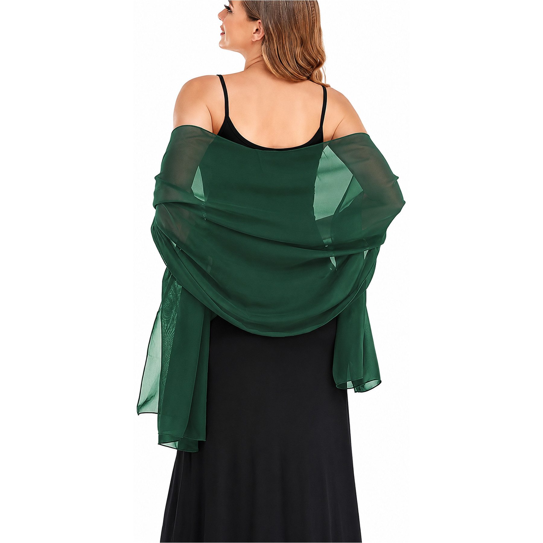 Mutig Modeschal Chiffon Stola für Damen 200x70cm – Eleganter, (leichter Schal aus weichem Chiffon, Schultertuch), für Abendkleid, Hochzeit, Braut, festliche Anlässe, Sommer, Party