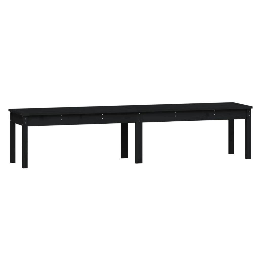 furnicato Gartenbank 2-Sitzer Schwarz 203,5x44x45 cm günstig online kaufen