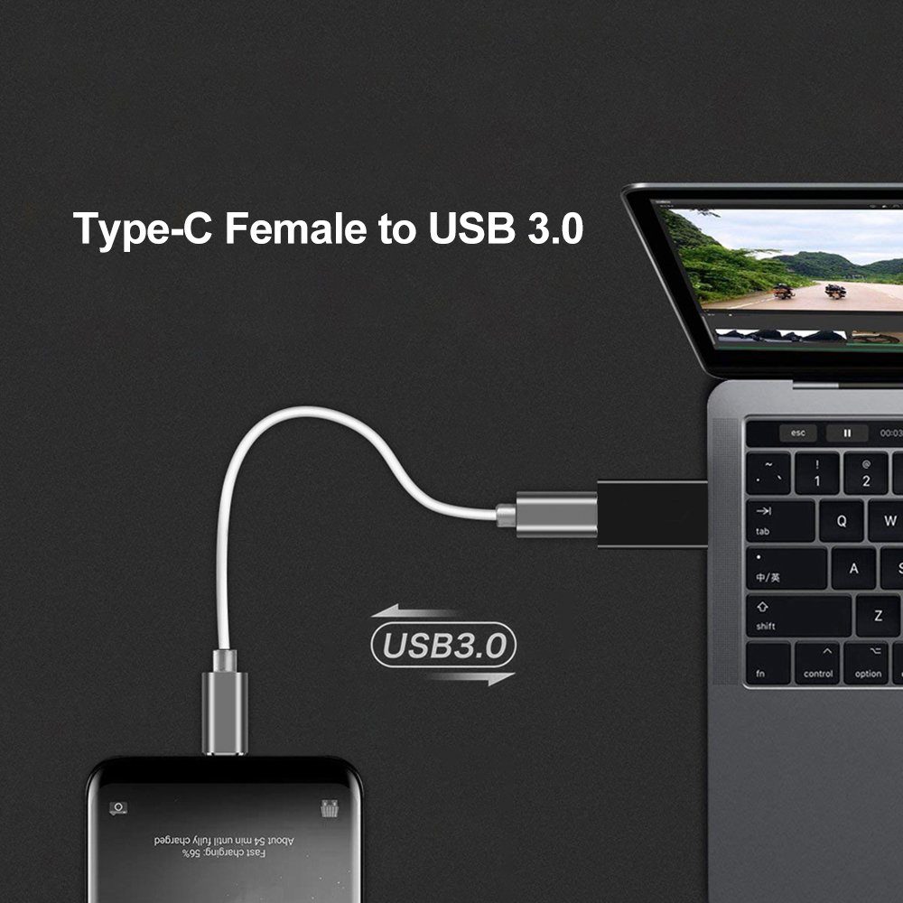 TradeNation USB Adapter Stecker USB C OTG Ladeadapter Konverter USB A auf USB C Smartphone-Adapter USB 3.0 Typ A zu USB-C, Plug and Play OTG USB 3.0