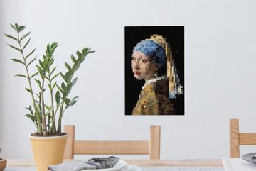OneMillionCanvasses® Gemälde Das Mädchen mit dem Perlenohrring - Johannes Vermeer - Pixel, (1 St), Leinwandbild fertig bespannt inkl. Zackenaufhänger, Gemälde, 20x30 cm