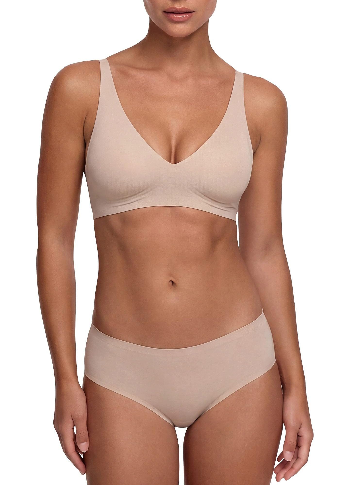 cfab (creamy fabrics) Bügelloser BH Comfort Push-Up BH-Beige-2XL (1-tlg)