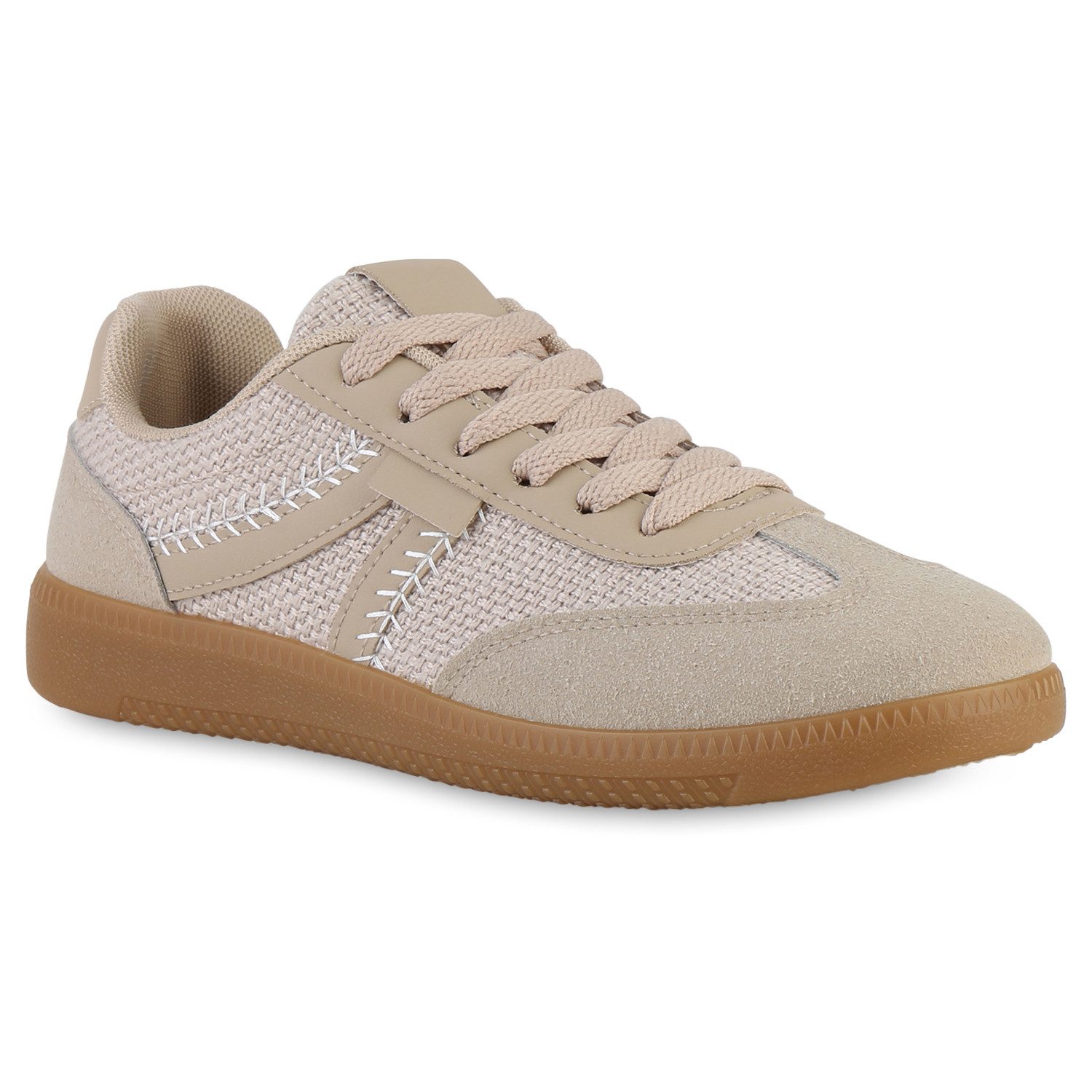VAN HILL 841527 Sneaker Damen Sneaker Low Schnürer Bequeme Strick Freizeit günstig online kaufen