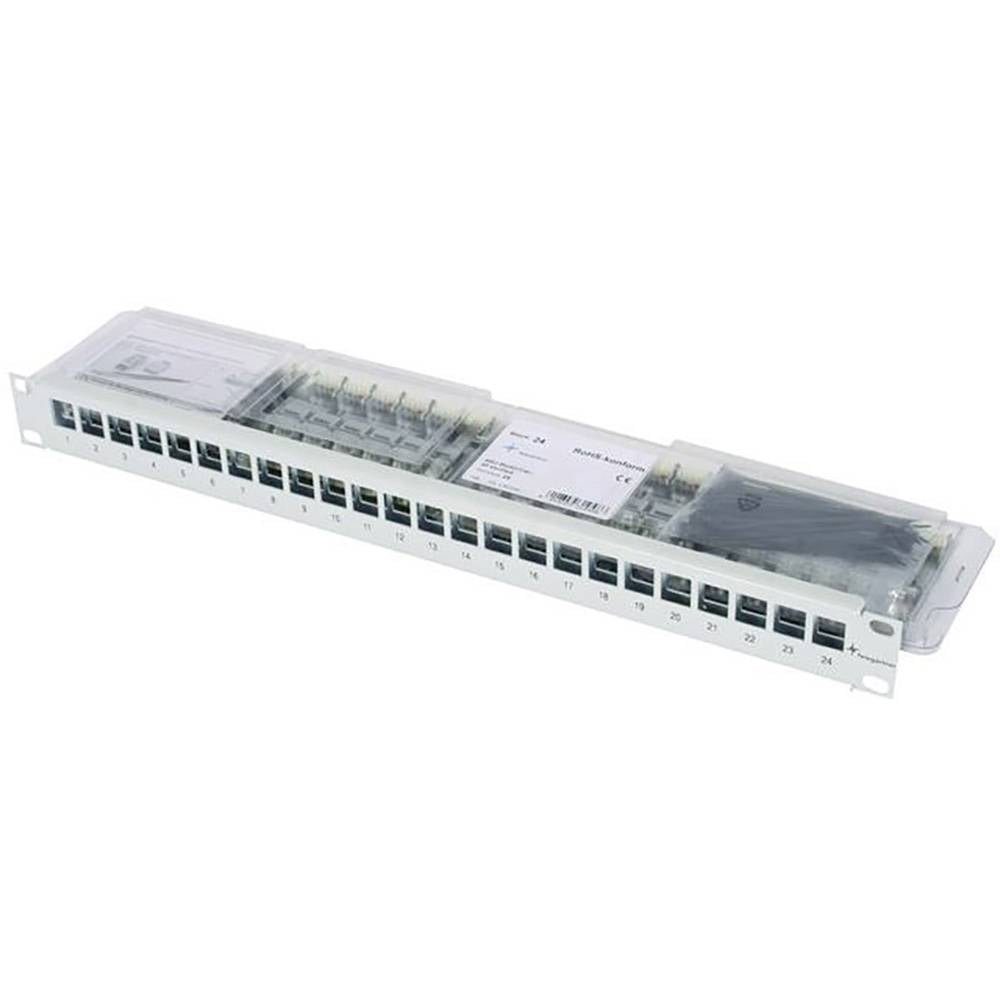 19″ Modulträger 1 HE inkl. 24xAMJ-S Modul Cat.6A Netzwerk-Patch-Panel