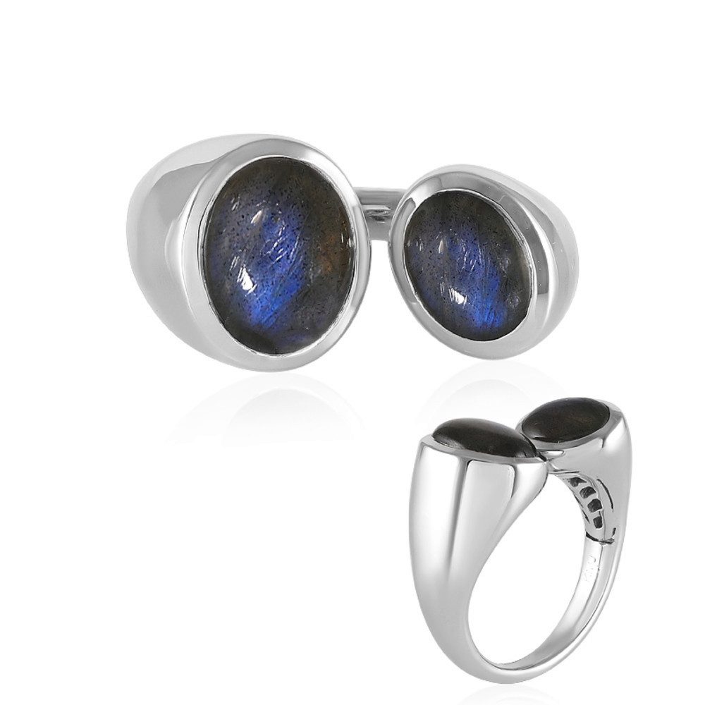 Cavill Silberring Cavill Labradorit Ring 3,375 ct Sterling Silber Damen modern breit (1-tlg)
