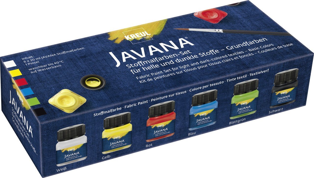 Thumbnail - Kreul Textilfarbe Kreul Javana Stoffmalfarben Set 6 x 20 ml helle &
