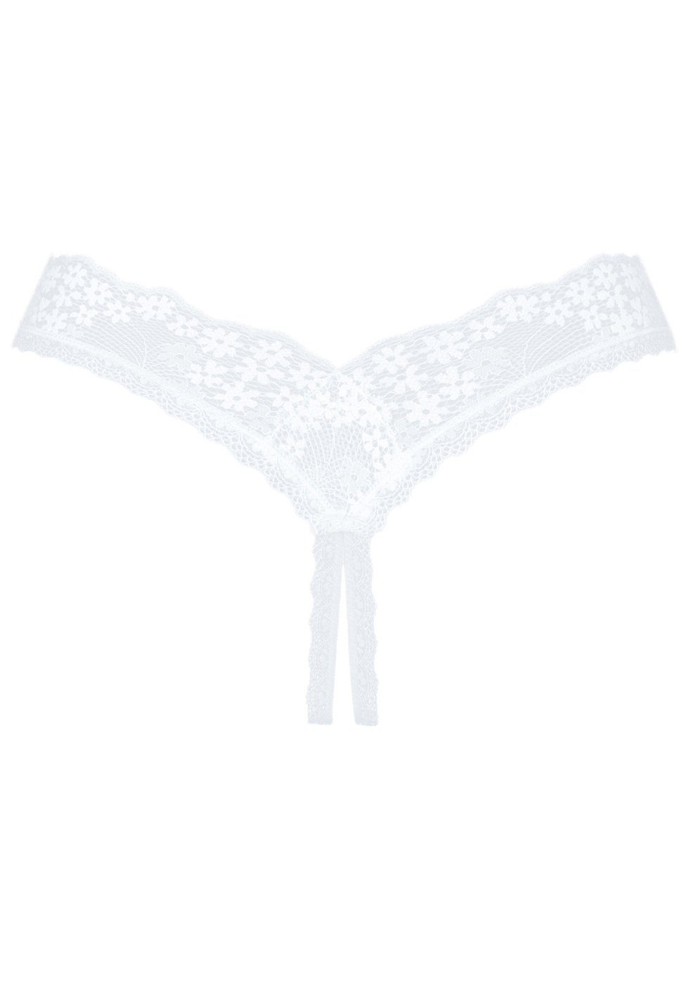 Obsessive String Ouvert Spitzen-String mit offenem Schritt - weiß (1-St) aus transparenter Spitze