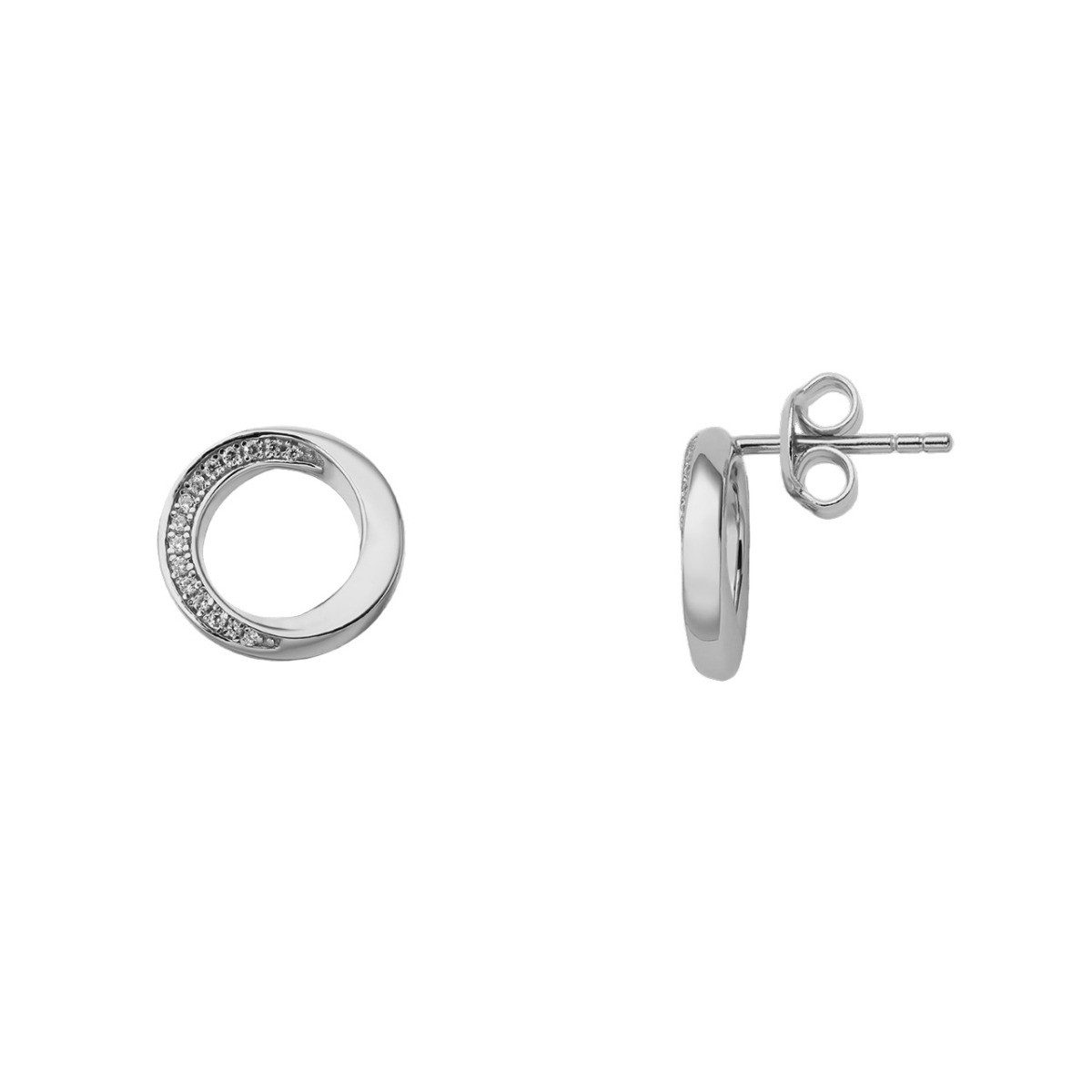 Paar Ohrstecker Ohrstecker Damen Classic Circle Zirkonia Sterlingsilber XS2126