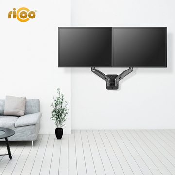 RICOO S4711 TV-Wandhalterung, (bis 32 Zoll, mit Gasfeder für 2 Monitore schwenkbar neigbar Halter VESA 100x100)