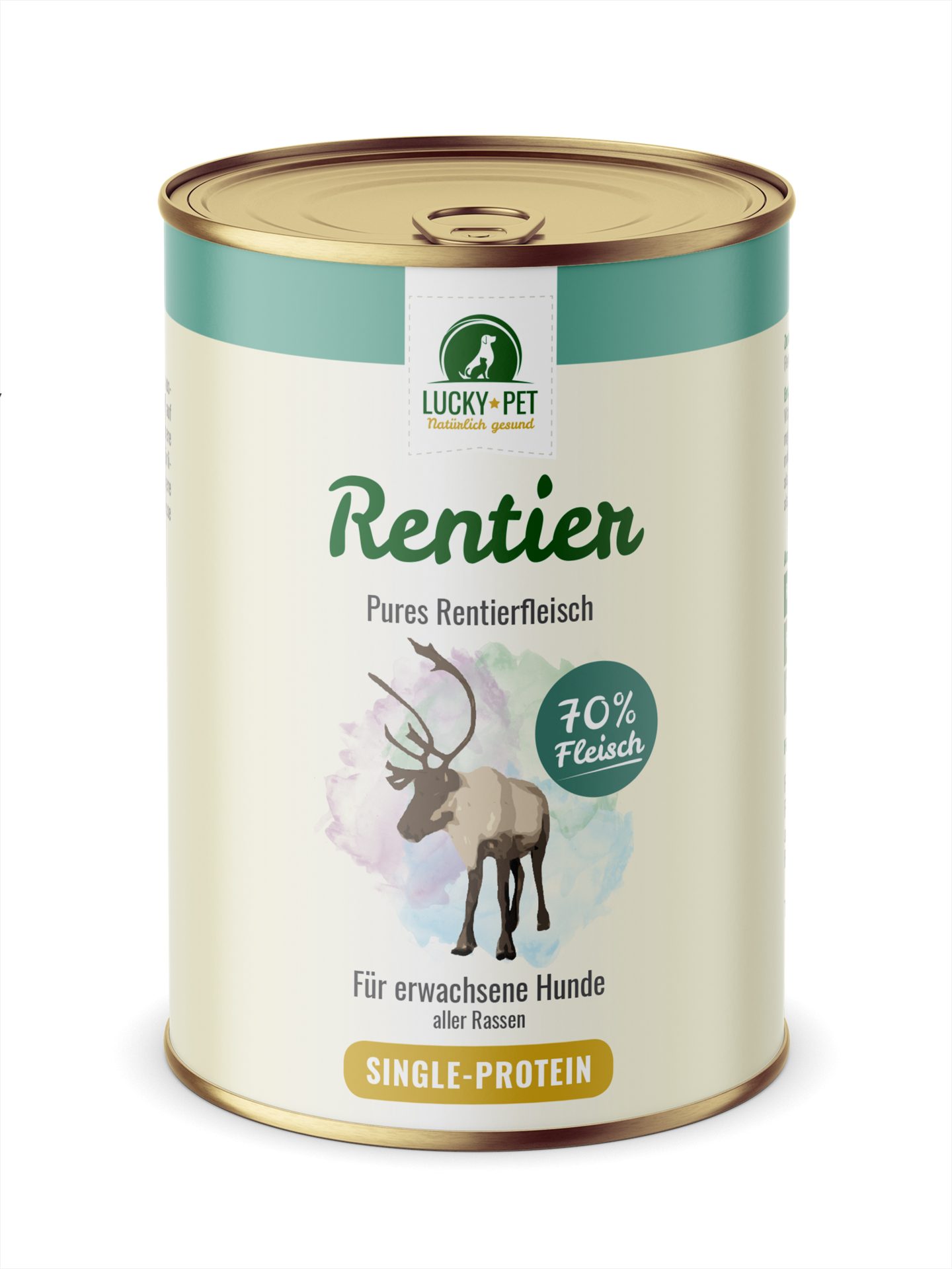 Lucky-Pet Lucky-Pet Pures Rentierfleisch 800 g, Nassfutter für: Hunde