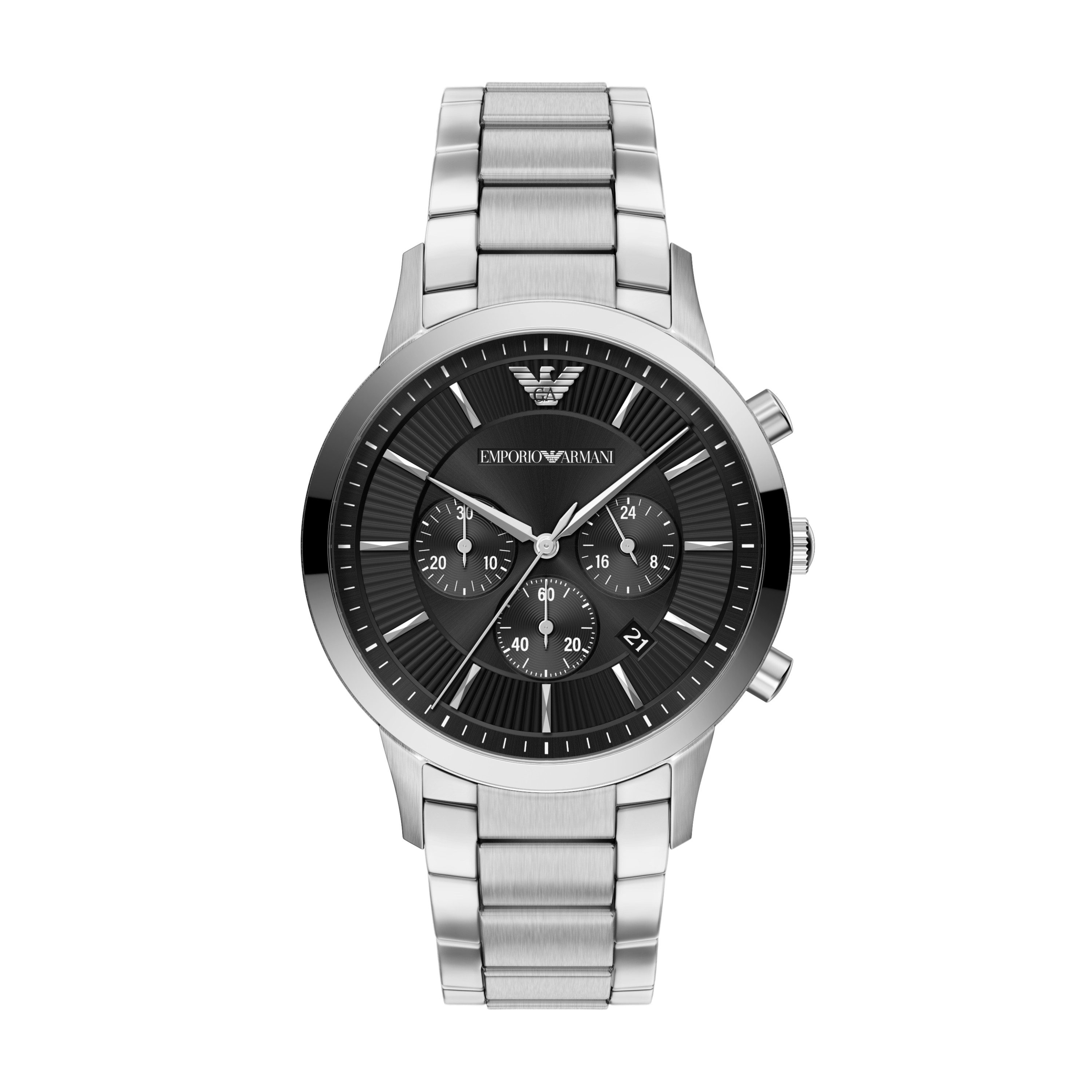 Emporio Armani Chronograph AR11819, Quarzuhr, Armbanduhr, Edelstahlarmband, analog, Tag, Stoppfunktion