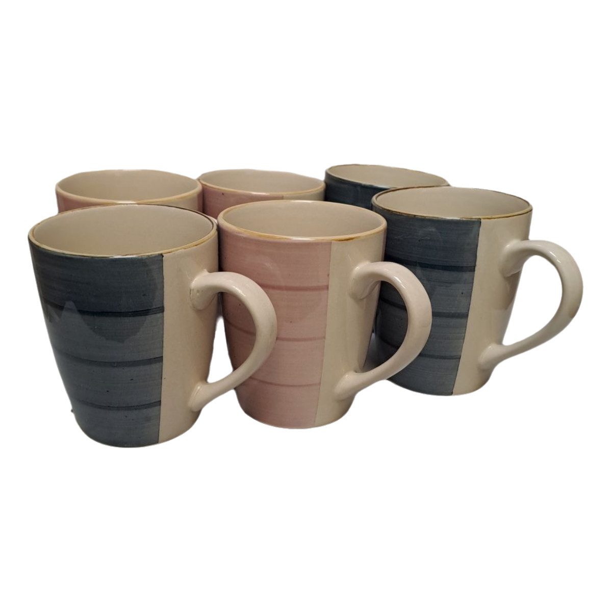 emeco Tasse 6er Set Tassen Kaffeetassen Becher 350 ml Tee Tasse 50935 Keramik, 6-tlg., Keramik
