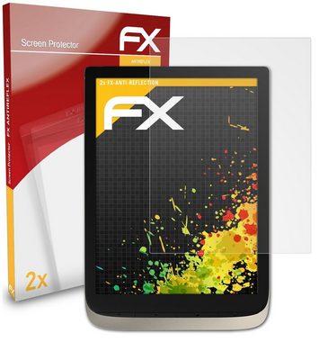 atFoliX Schutzfolie für PocketBook InkPad Color, (2 Folien), Entspiegelnd und stoßdämpfend