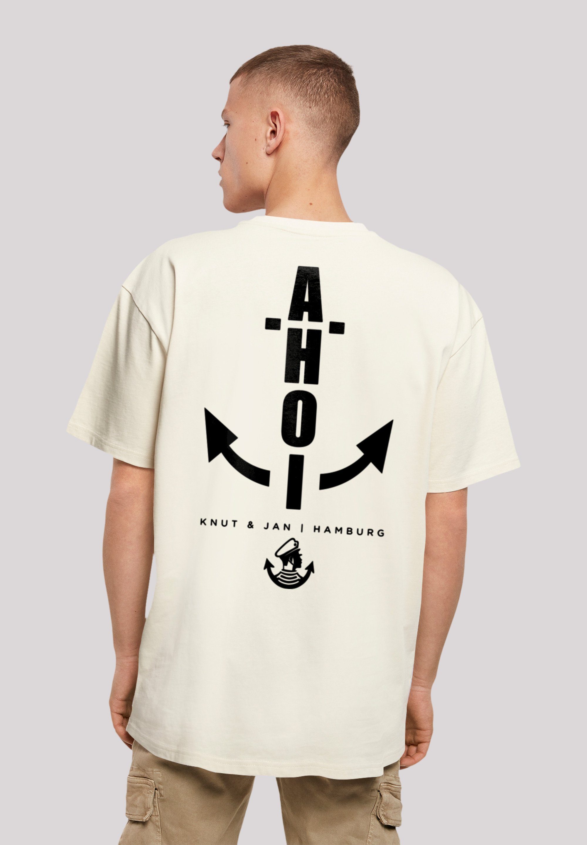 F4NT4STIC T-Shirt Oversized T-Shirt Ahoi Print Anker & Hamburg Jan sand Knut