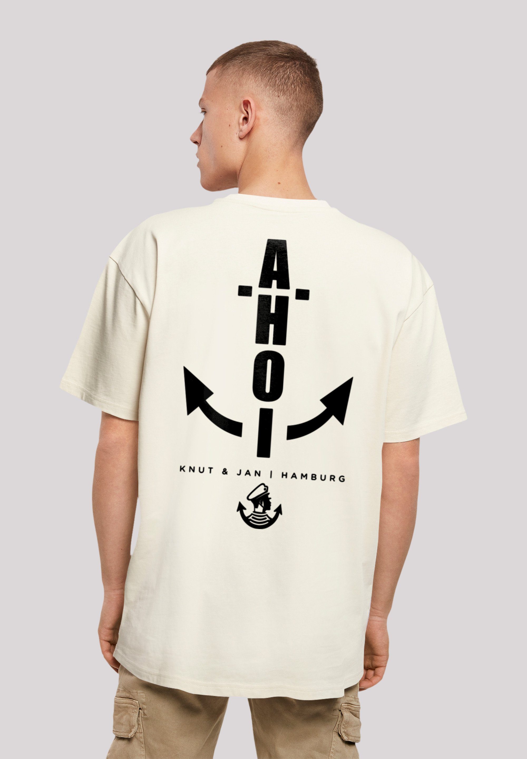 Ahoi Print sand Jan Oversized T-Shirt F4NT4STIC Knut Anker & Hamburg T-Shirt