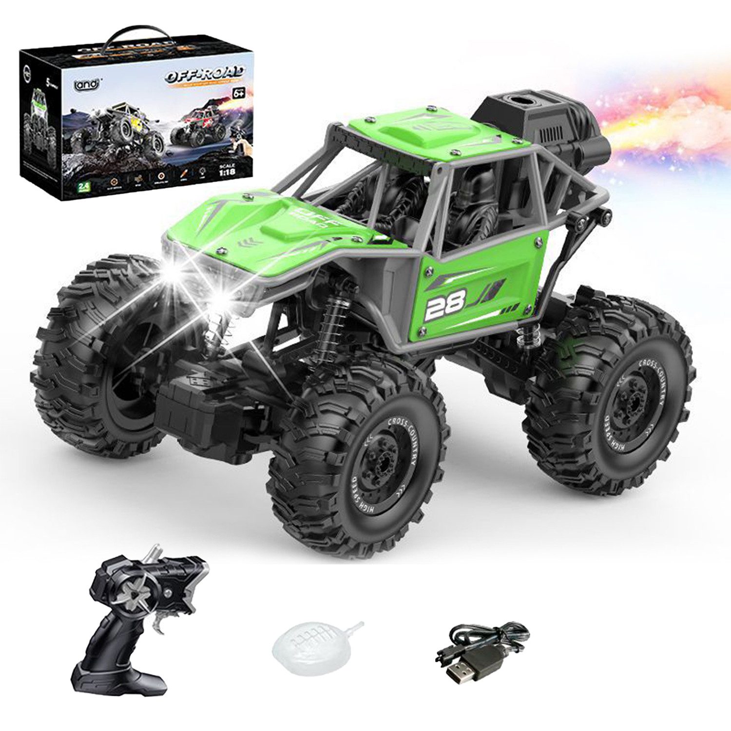 Esun RC-Auto Ferngesteuertes Auto ab 8 jahre,Drift RC Car mit LED-Licht, 2.4GHzAuto (Packung, Komplettset), 360° Rotation Auto Spielzeug für Junge Mädchen