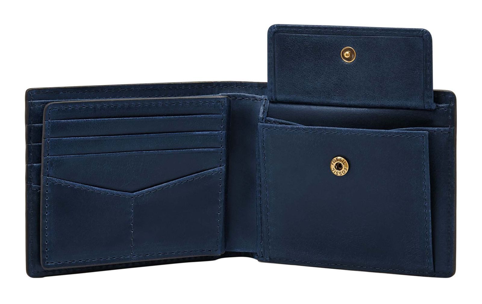Fossil Geldbörse RFID Large Coin Pocket Bifold, aus echtem Leder