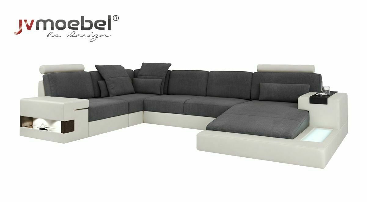 JVmoebel Ecksofa Ecke Ecksofa U-Form Wohnlandschaft Sofa Couch Polster Stoff, Made in Europe