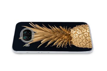 MuchoWow Handyhülle Ananas - Gold - Farbe - Schwarz - Obst - Luxus, Phone Case, Handyhülle Xiaomi Mi 10T Lite, Silikon, Schutzhülle