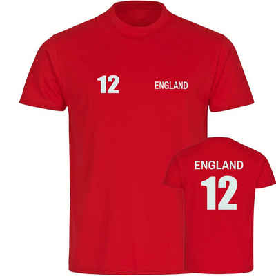 multifanshop T-Shirt Herren England - Trikot 12 - Männer