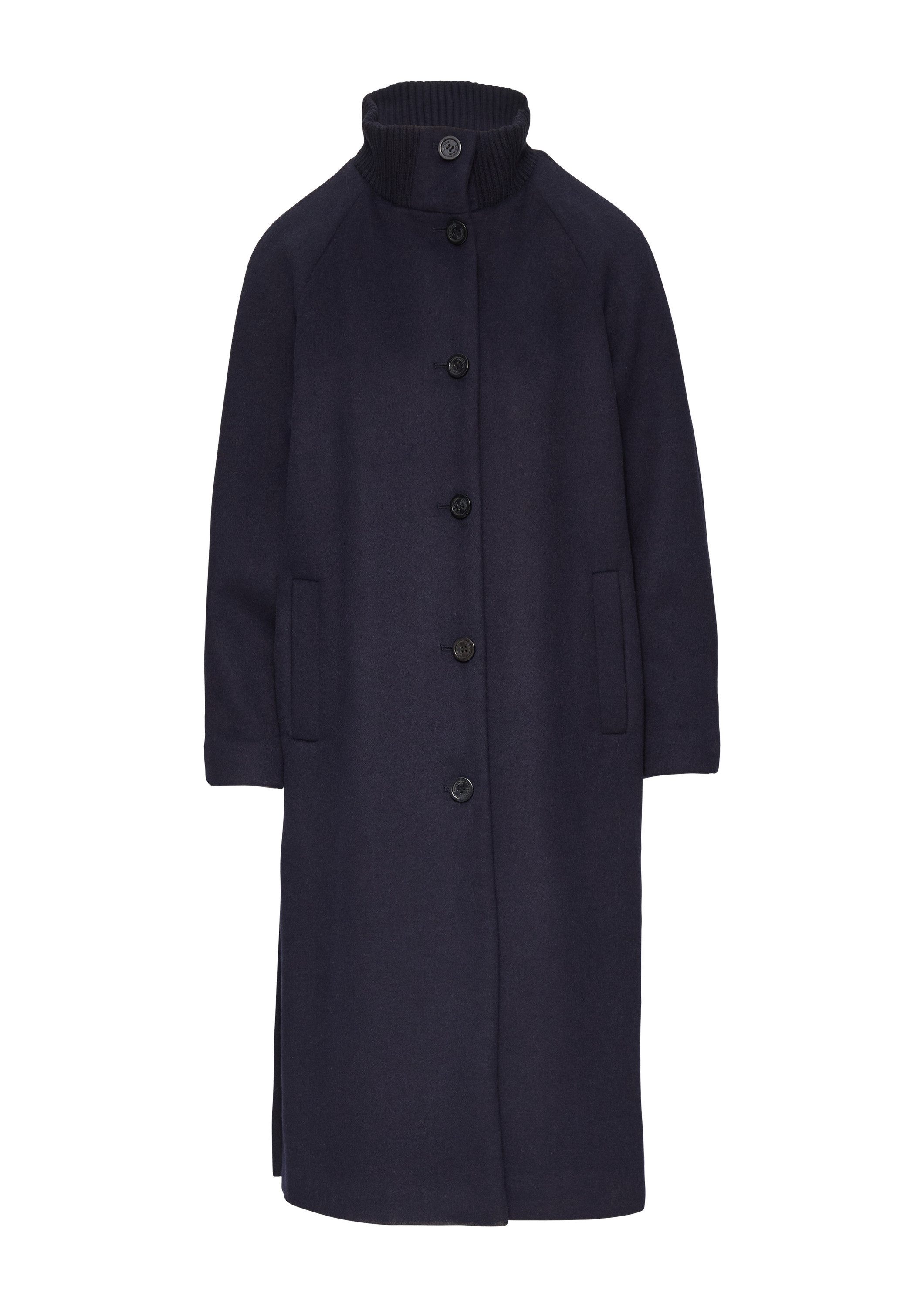 comma Funktionsmantel Outdoor-Mantel Mantel mit Strickkragen und Faltendeta günstig online kaufen