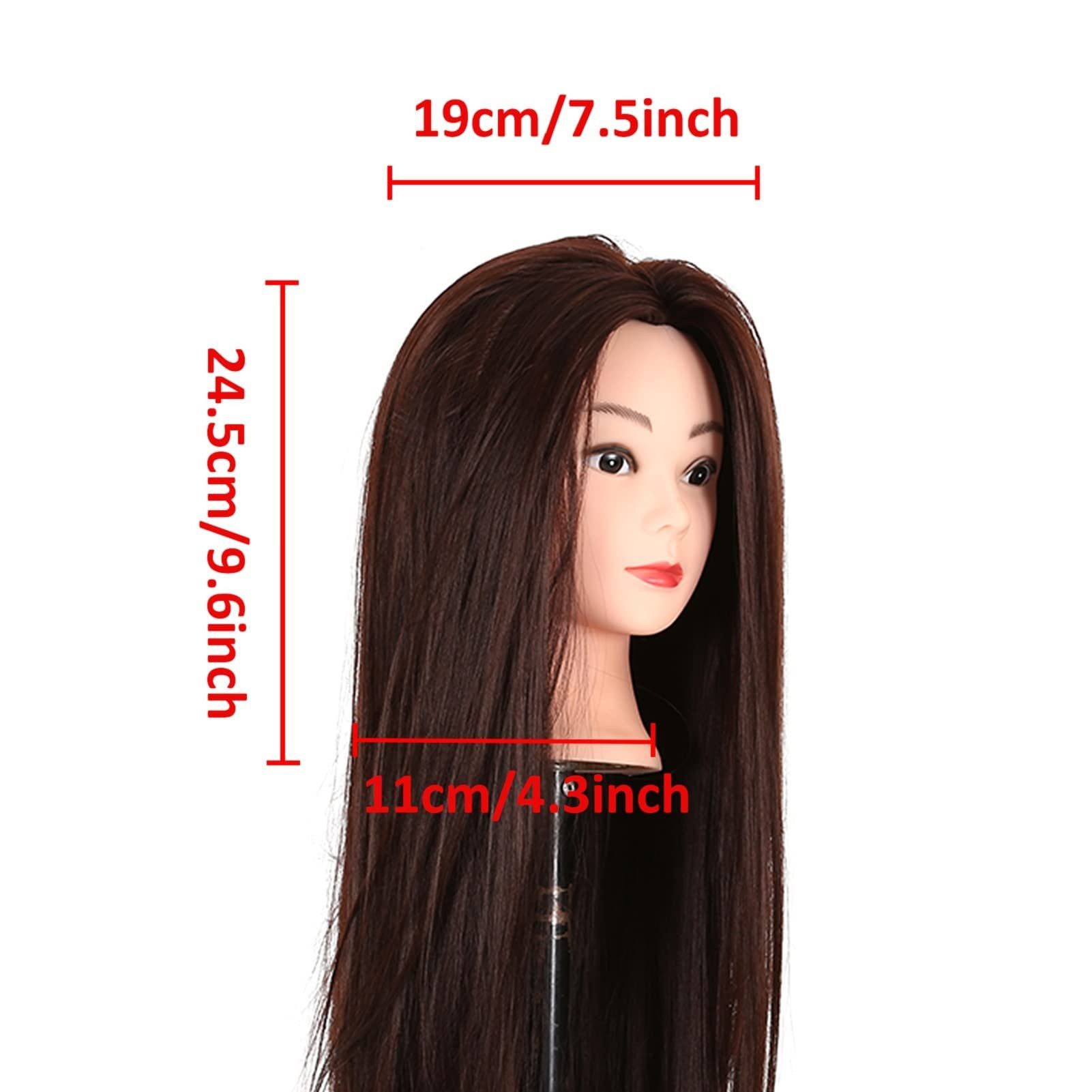 Youyijia Trainingshilfe Frisierkopf Trainingsköpfe Übungskopf Friseur 24" Synthetik Haar