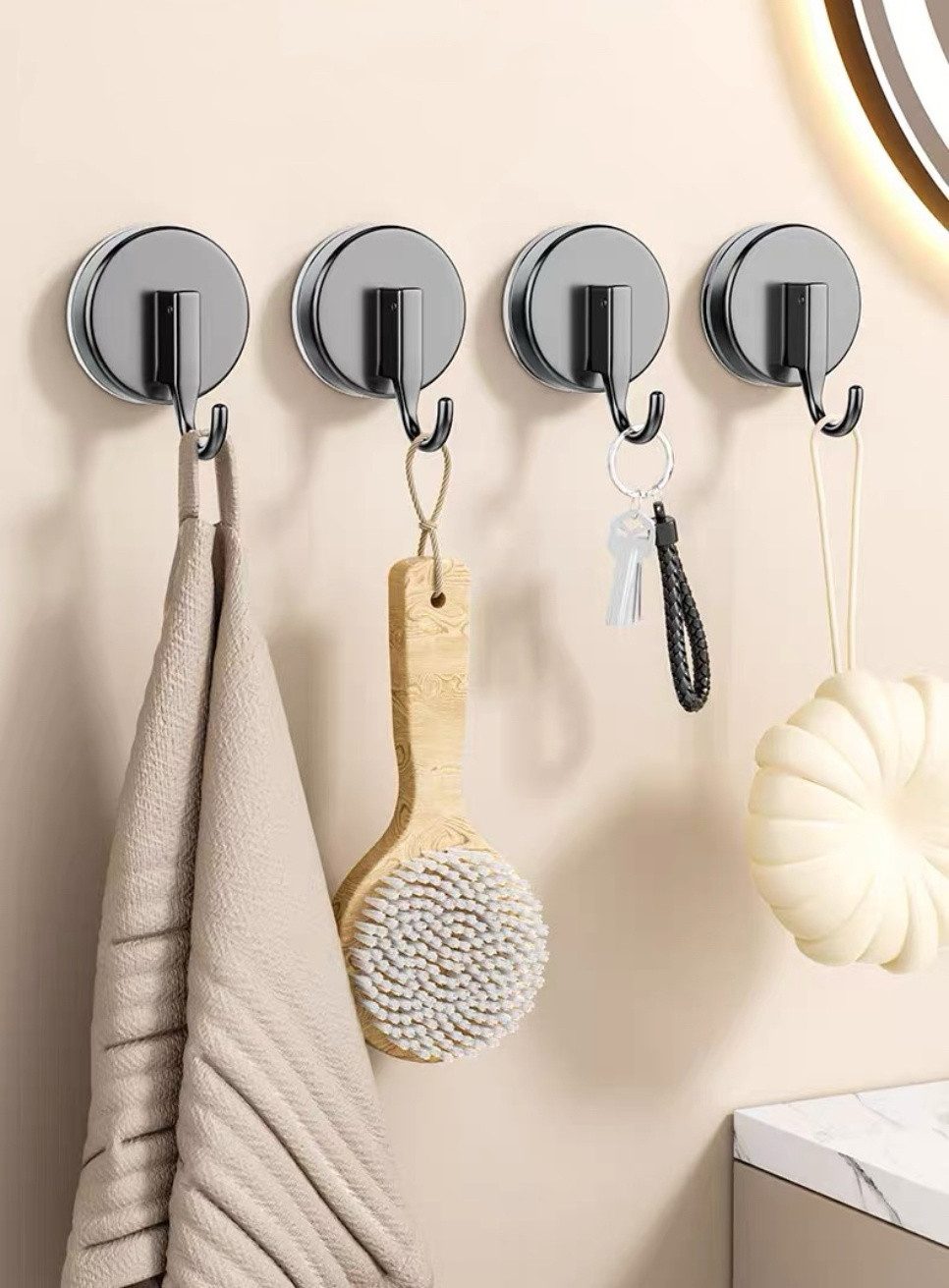 HoyoLee Handels GmbH Wandhaken Vakuum Saug Haken ohne Bohren Badezimmer Schlafzimmer Handtuchhaken, (2-St)