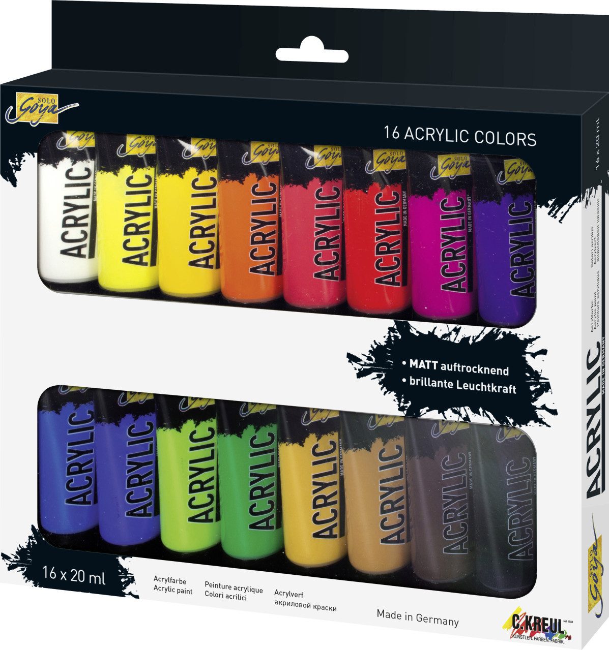 Kreul Acrylfarbe Kreul Solo Goya Acrylfarben Tuben Set 16 x 20 ml