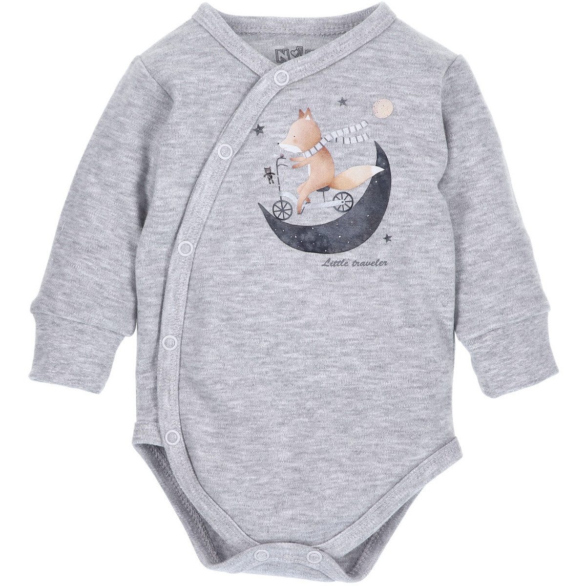 NINI Langarmwickelbody Fuchs Unisex Kinder (1-tlg) Langarm Einteiler, Body, Longsleeve-Body, Bodysuit, Stretchbody