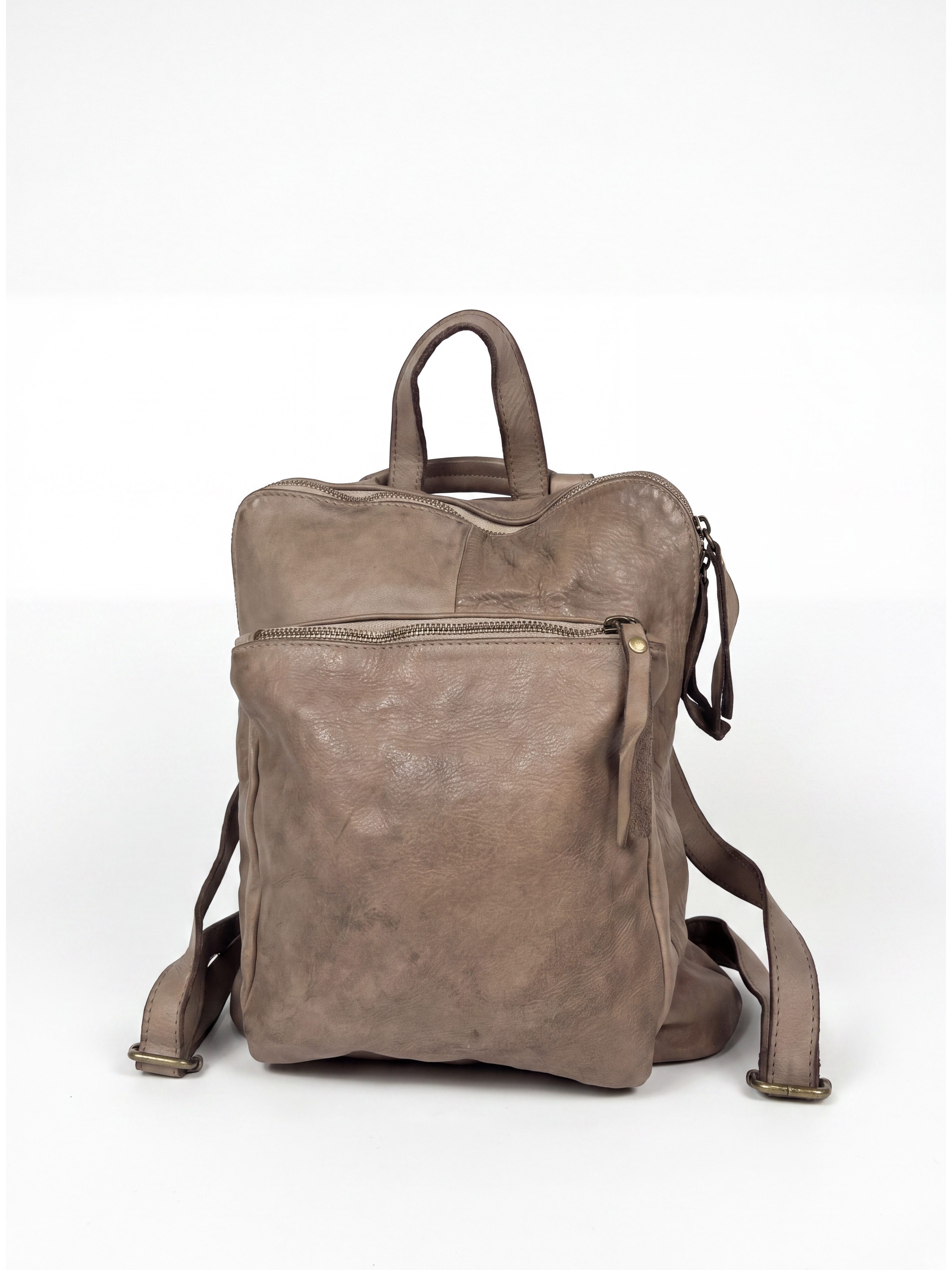 sanumi Cityrucksack wandelbarer Rucksack aus italienischem Leder, Made in Italy