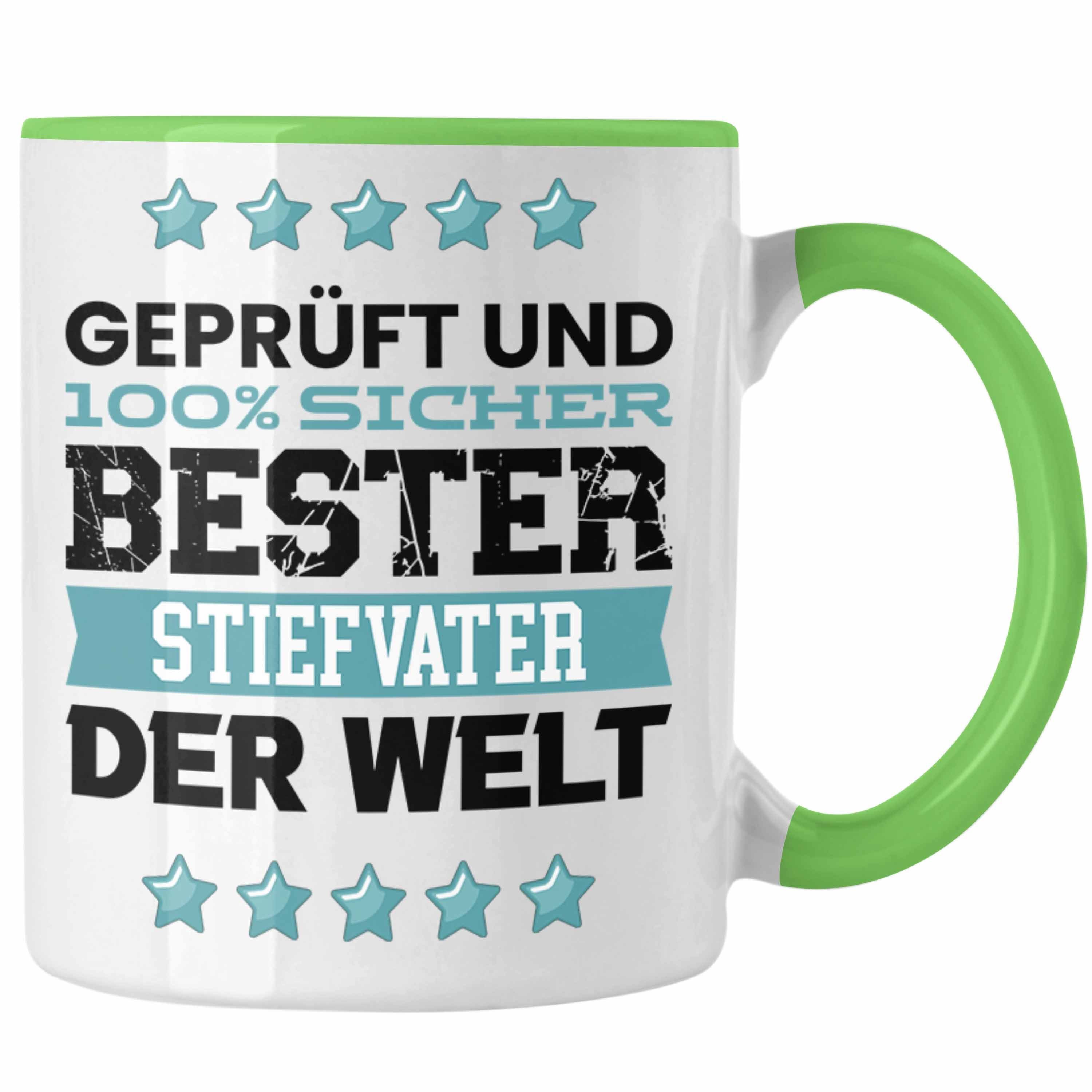Trendation Tasse Trendation - Bester Stiefvater Der Welt Geschenk Tasse für Vatertag Ge Grün
