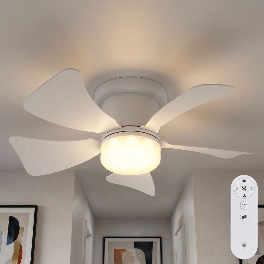 GLOBO LIGHTING Deckenventilator, Deckenventilator Deckenlampe LED Vor Rücklauf Fernbedienung weiß CCT