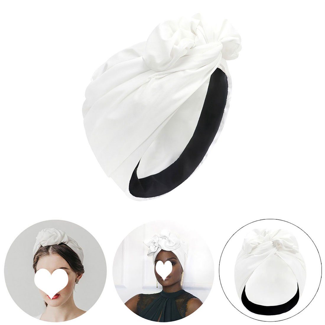 Schlapphut Frauen Mode Weiß Crossover Vintage Overhead Cap DÖRÖY Hut, Turban Turban,