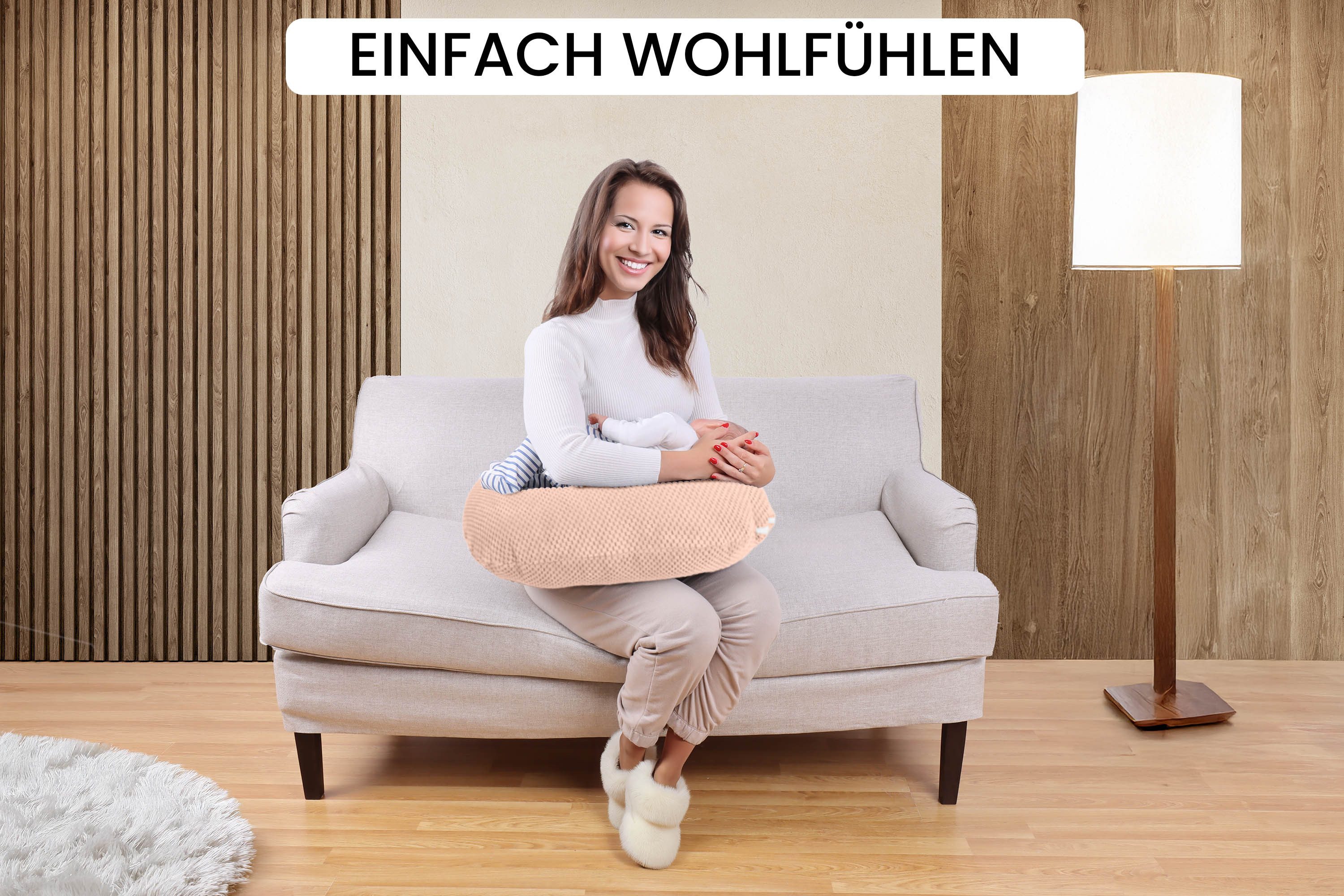 Amilian Stillkissen Stillmond Stillhörnchen klein - Mondkissen - Babykissen, weich, Reißverschluss, EU-Herstellung – Bild 5 von 5