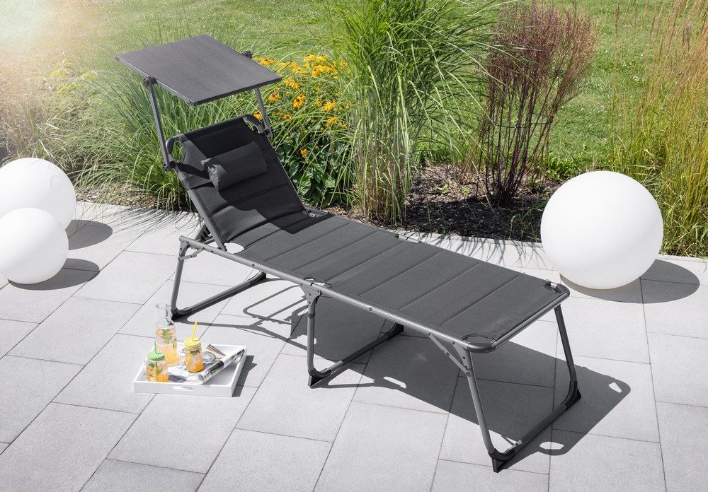 Solax-Sunshine Gartenliege XXL-Komfort-Sonnenliege verstellbar mit Kissen A günstig online kaufen