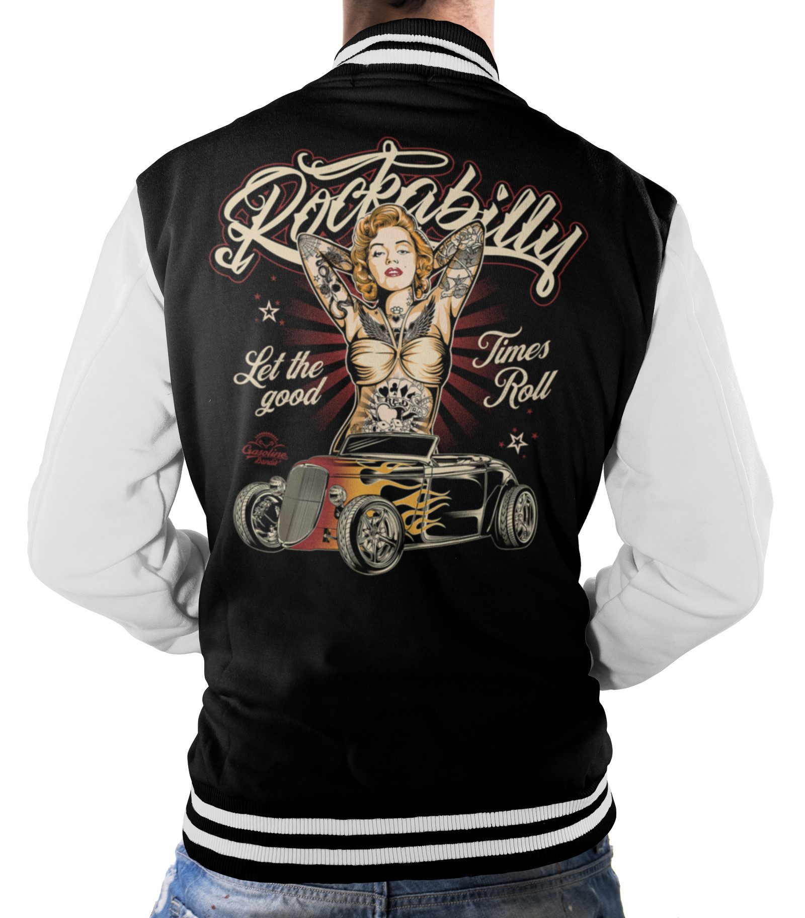 GASOLINE BANDIT® Collegejacke für Rockabilly Rock'n Roll Fans: Let The Good Times roll